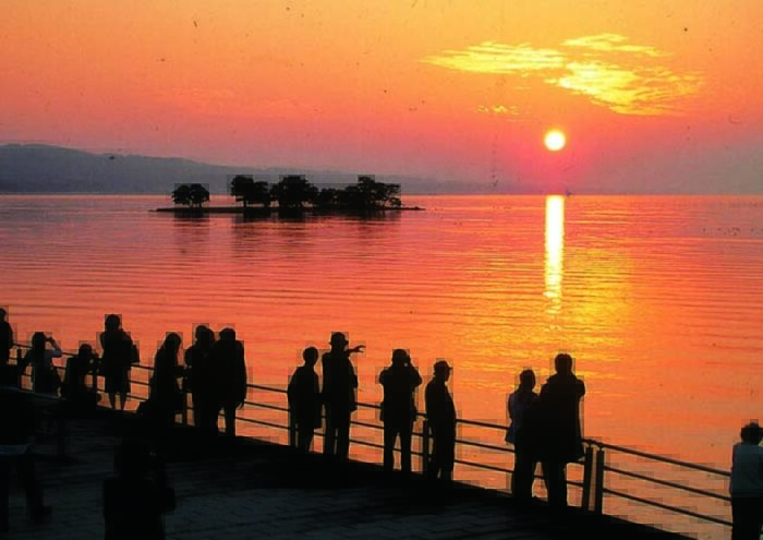 宍道湖に沈む夕陽