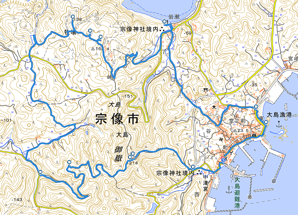 山行軌跡図（九州オルレ　宗像・大島コース）